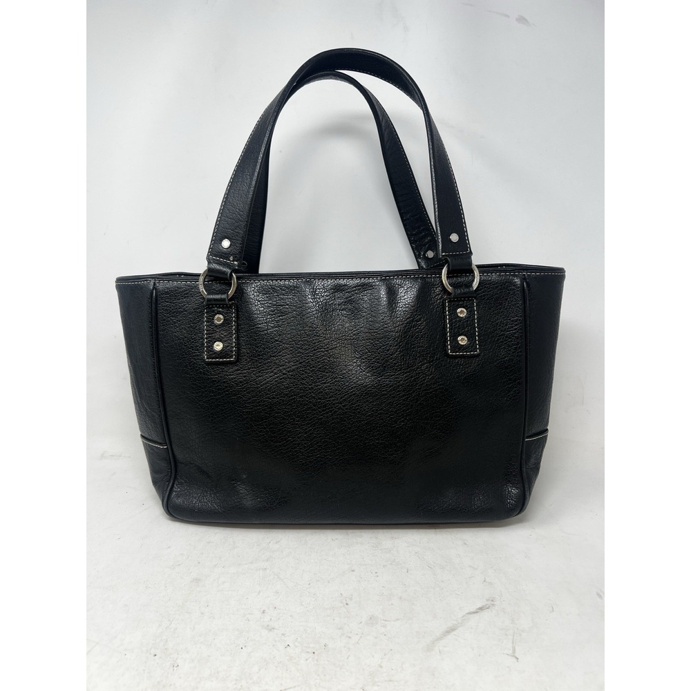 Kate Spade New York Black Leather Tote Shoulder Bag Zipper